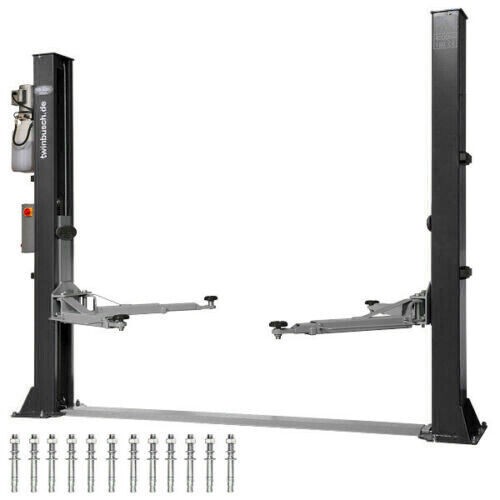 Two post car lift - car, ramp